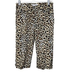 89th & Madison Animal Print Side Criss Cross Pants S